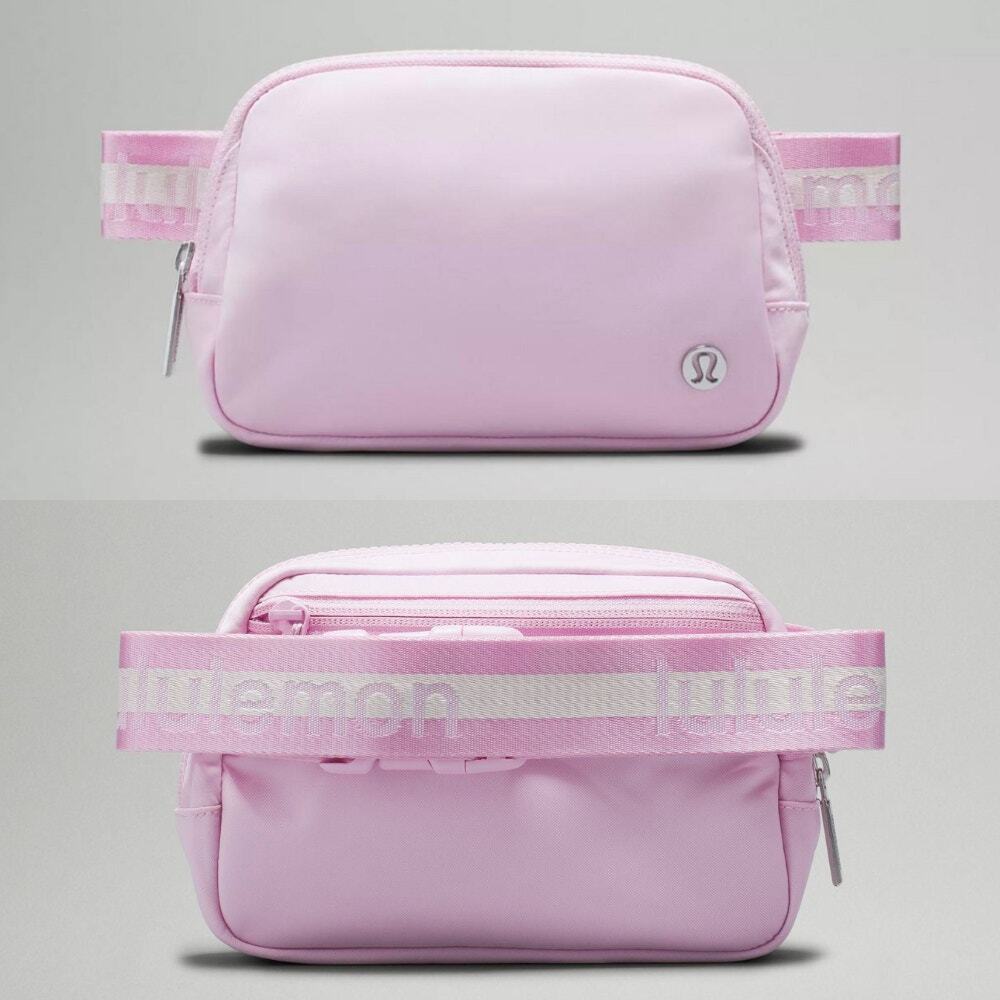 NEW Lululemon Everywhere Crossbody Belt Bag 1L Wordmark - Pink and White